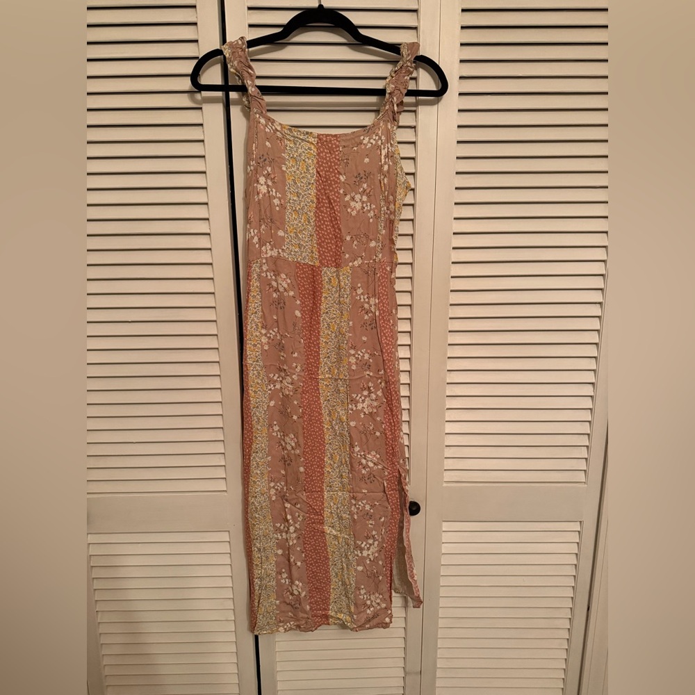 American Eagle Outfitters Floral Patchwork Dress - Pink and Yellow